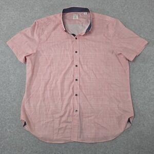 Construct Mens XXL Slim Fit Stretch Short Sleeve Button Up Shirt 4 Way Stretch